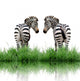 Zebra With Green Grass Isolated Wall Decal