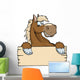 Happy Horse With A Blank Sign Wall Decal
