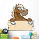 Happy Horse With A Blank Sign Wall Decal