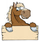Happy Horse With A Blank Sign Wall Decal