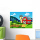 Landscape with farm and fence Wall Mural