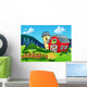 Landscape with farm and fence Wall Mural