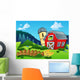 Landscape with farm and fence Wall Mural