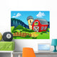 Landscape with farm and fence Wall Mural