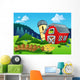 Landscape with farm and fence Wall Mural