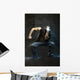 Hip-hop dancer in aqua studio Wall Mural