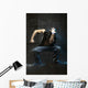 Hip-hop dancer in aqua studio Wall Mural