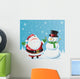 Santa Claus & Frosty the snowman Wall Mural