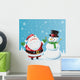 Santa Claus & Frosty the snowman Wall Mural