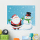 Santa Claus & Frosty the snowman Wall Mural