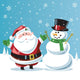 Santa Claus & Frosty the snowman Wall Mural