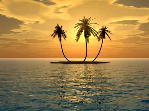 Mid Island Sunset2 Wall Decal