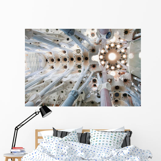 Details of the interior of the Sagrada Familia, Barcelona, Spain Wall Mural