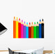 background with colored pencils. Vector Wall Decal