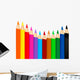 background with colored pencils. Vector Wall Decal