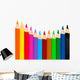 background with colored pencils. Vector Wall Decal