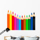 background with colored pencils. Vector Wall Decal