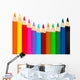background with colored pencils. Vector Wall Decal