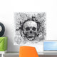 vector grunge halftone background with a skull Wall Mural