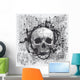 vector grunge halftone background with a skull Wall Mural