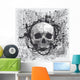 vector grunge halftone background with a skull Wall Mural
