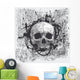 vector grunge halftone background with a skull Wall Mural