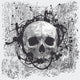 vector grunge halftone background with a skull Wall Mural