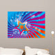 Abstract background with stars and colorful waves Wall Mural