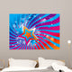 Abstract background with stars and colorful waves Wall Mural