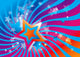 Abstract background with stars and colorful waves Wall Mural