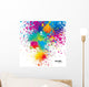Background with colorful spots and sprays on a white. Vector ill Wall Mural
