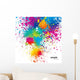 Background with colorful spots and sprays on a white. Vector ill Wall Mural