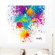 Background with colorful spots and sprays on a white. Vector ill Wall Mural