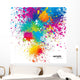 Background with colorful spots and sprays on a white. Vector ill Wall Mural