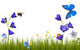 Flowers and Insects White Wall Decal