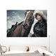Cute Woman With Horse Wall Mural
