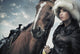 Cute Woman With Horse Wall Mural