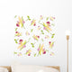 Retro Floral Background Orchid Wall Decal