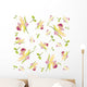 Retro Floral Background Orchid Wall Decal