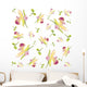 Retro Floral Background Orchid Wall Decal