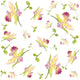 Retro Floral Background Orchid Wall Decal