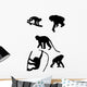 Monkeys Silhouettes Vector Wall Decal Sticker Set