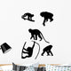 Monkeys Silhouettes Vector Wall Decal Sticker Set