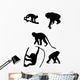 Monkeys Silhouettes Vector Wall Decal Sticker Set