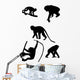 Monkeys Silhouettes Vector Wall Decal Sticker Set