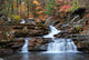 Autumn Mountain Waterfall Wall Mural