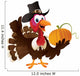 Pilgrim Turkey Holding A Pumpkin Wall Decal