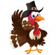 Pilgrim Turkey Waving Wall Decal