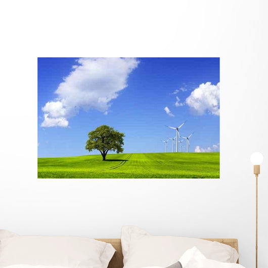Windmill Green Field Wall Decal