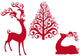 Reindeer With Christmas Tree Vector Wall Decal